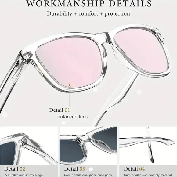 PINK Polarized Sunglasses w/ Sunglasses Case - Picture 4 of 5